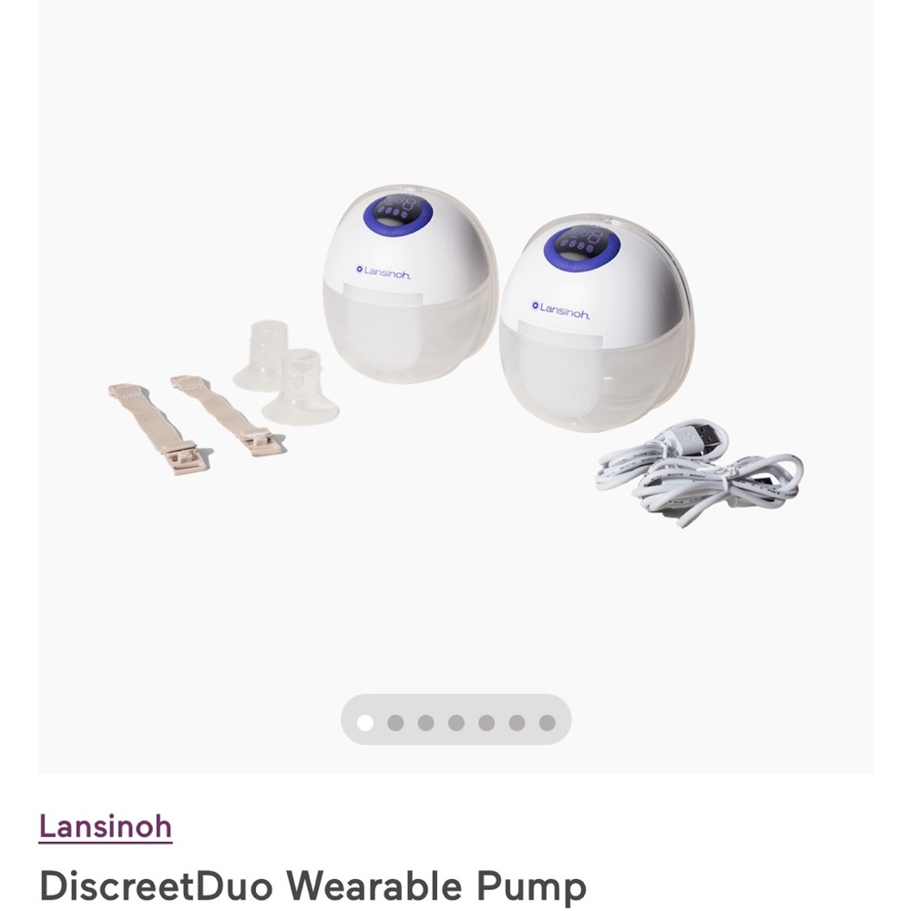 Lansinoh DiscreetDuo Wearable Pump with White and Blue Accents